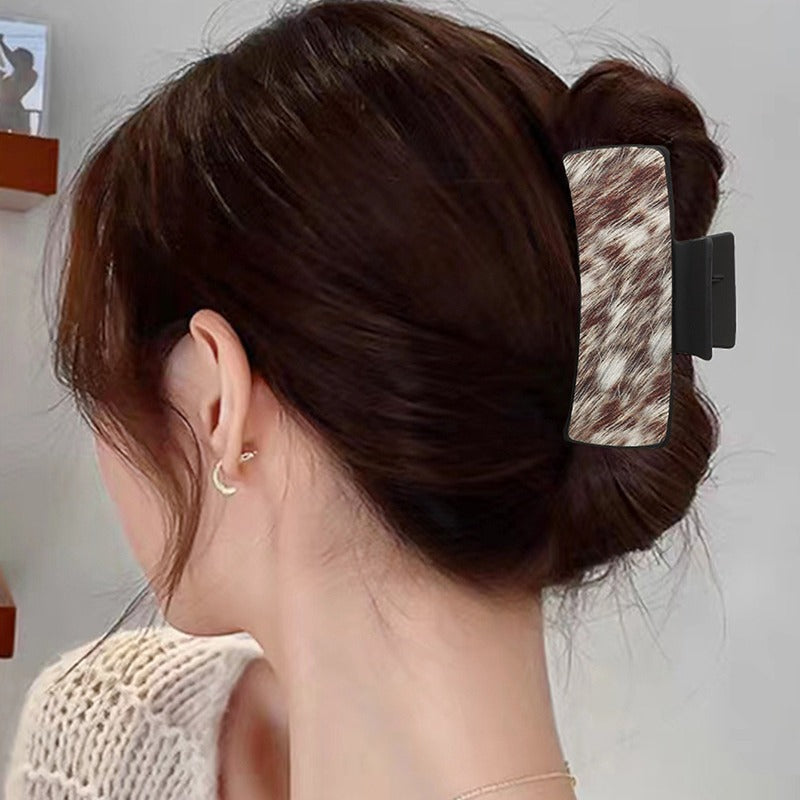 Wholesale western cowboy horsehair leather hair clip shark clip